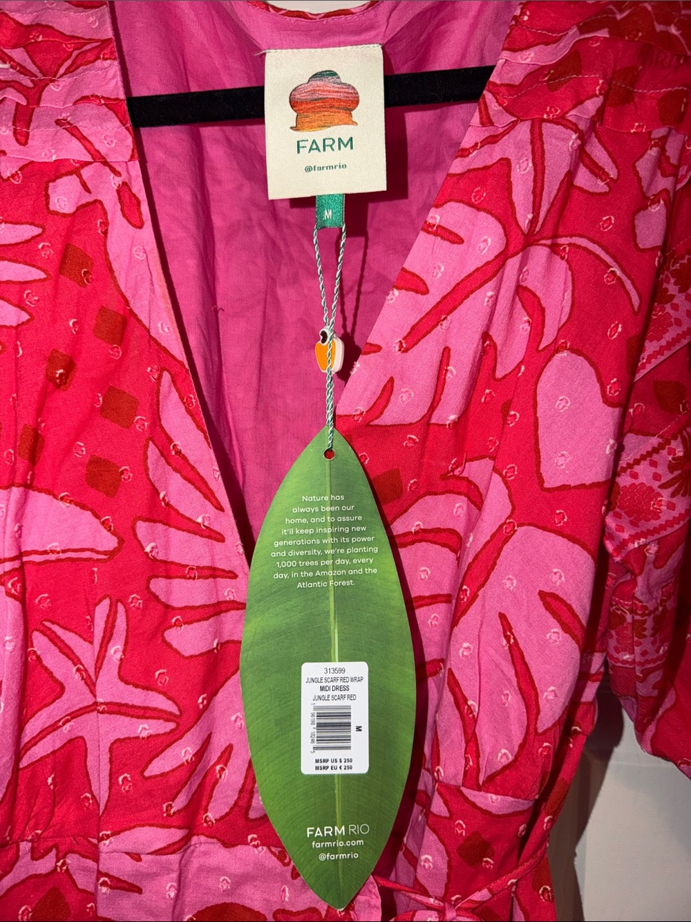 FARM Rio Jungle Tiered Skirt Wrap Dress Size M - Picture 4 of 6